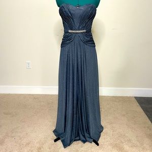 Mignon Gray/Blue Sparkle Evening Gown